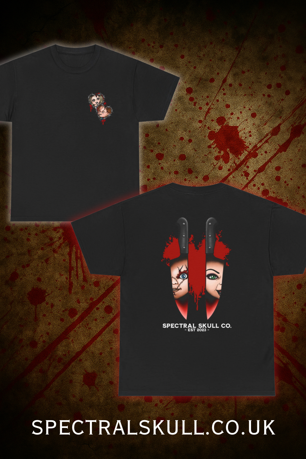 Chucky and Tiffany Child's Play Tee (front and back print)