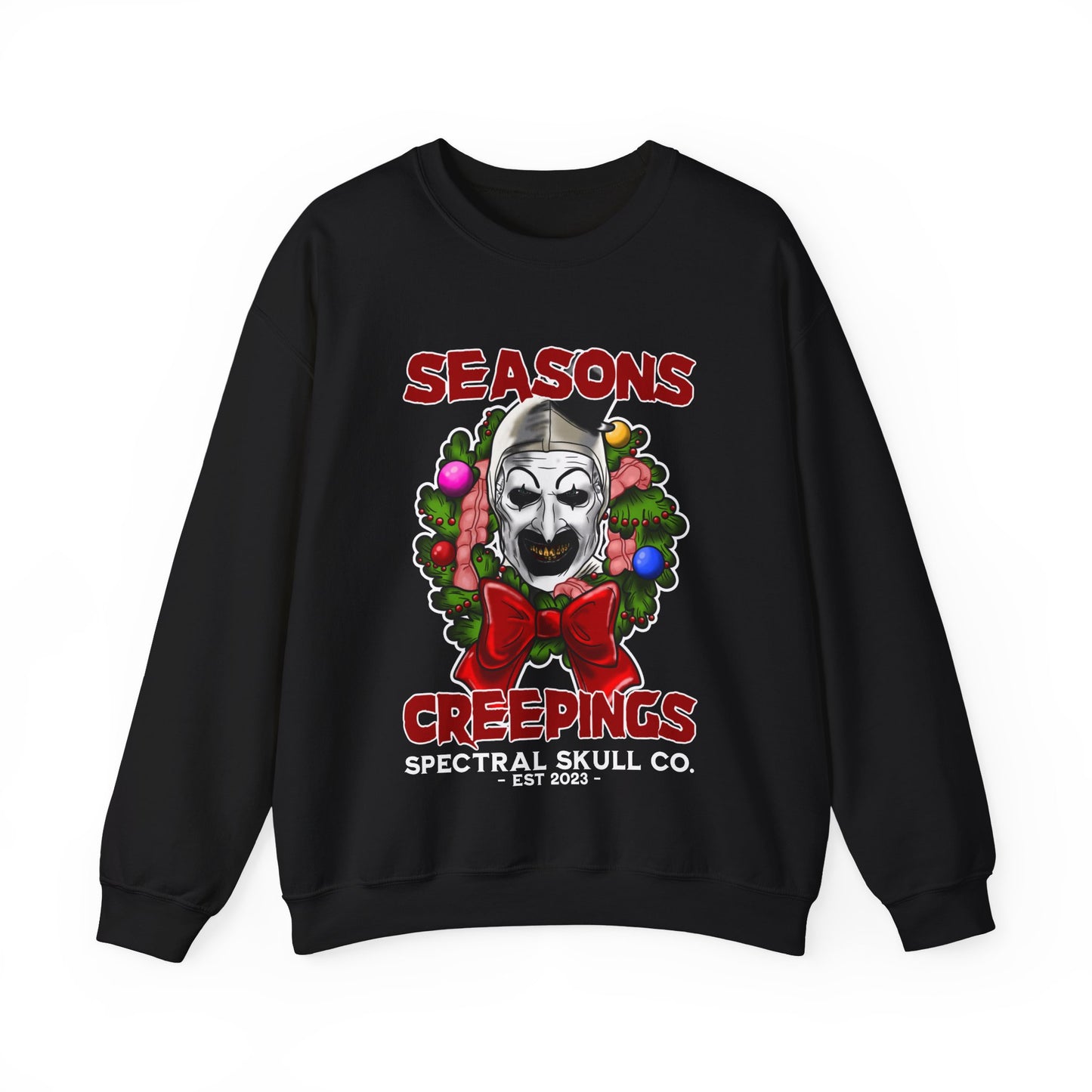 Horror Art the Clown Christmas Jumper - Season's Creepings