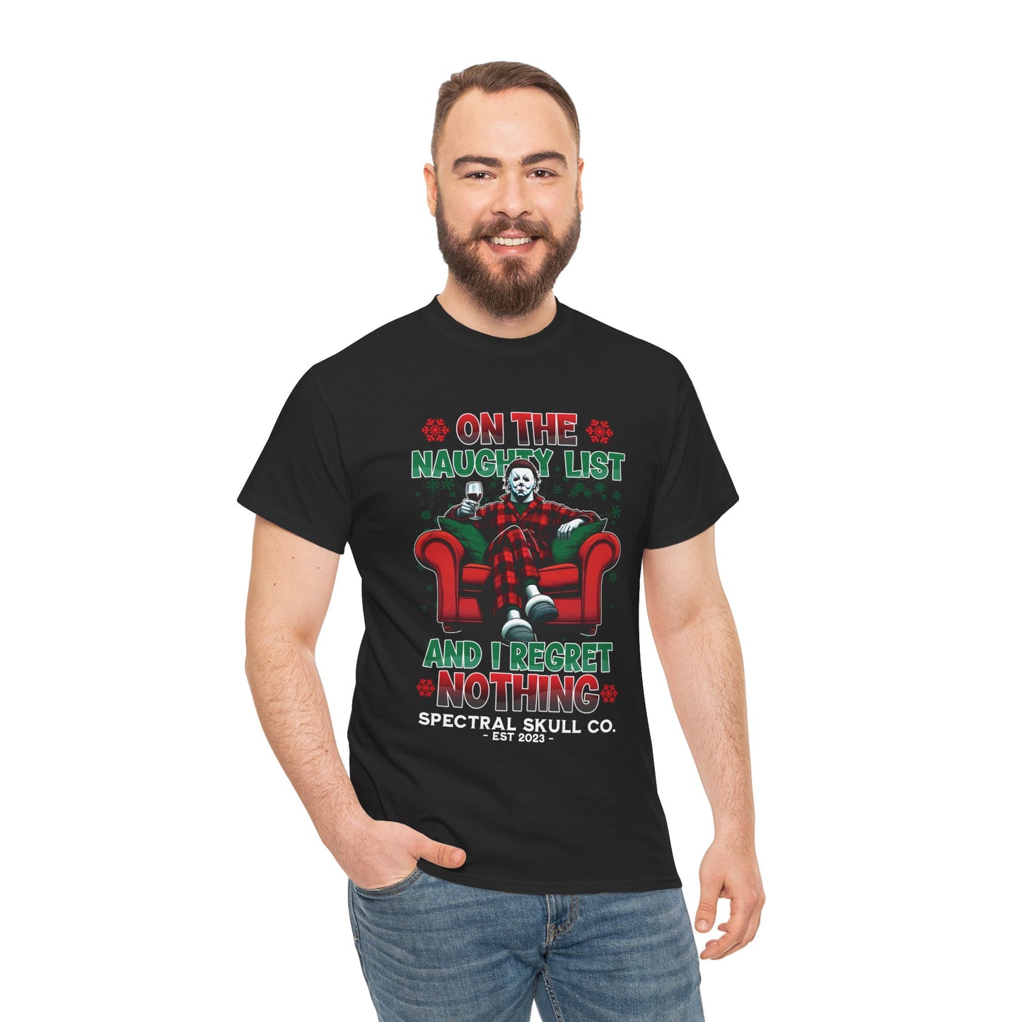 Michael Myers Naughty List Christmas Horror Tee Shirt