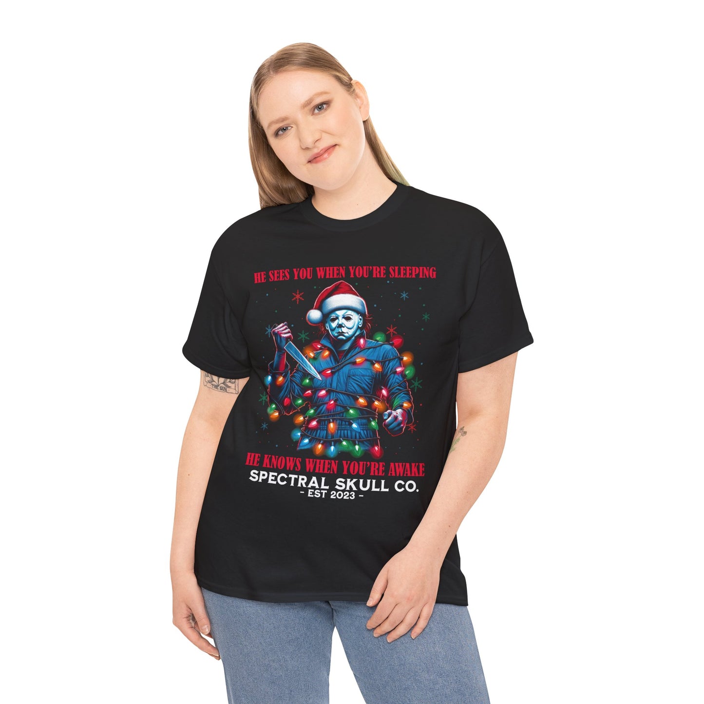 Michael in lights Christmas Horror T-shirt