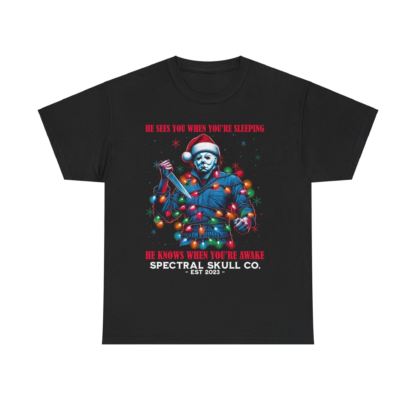 Michael in lights Christmas Horror T-shirt