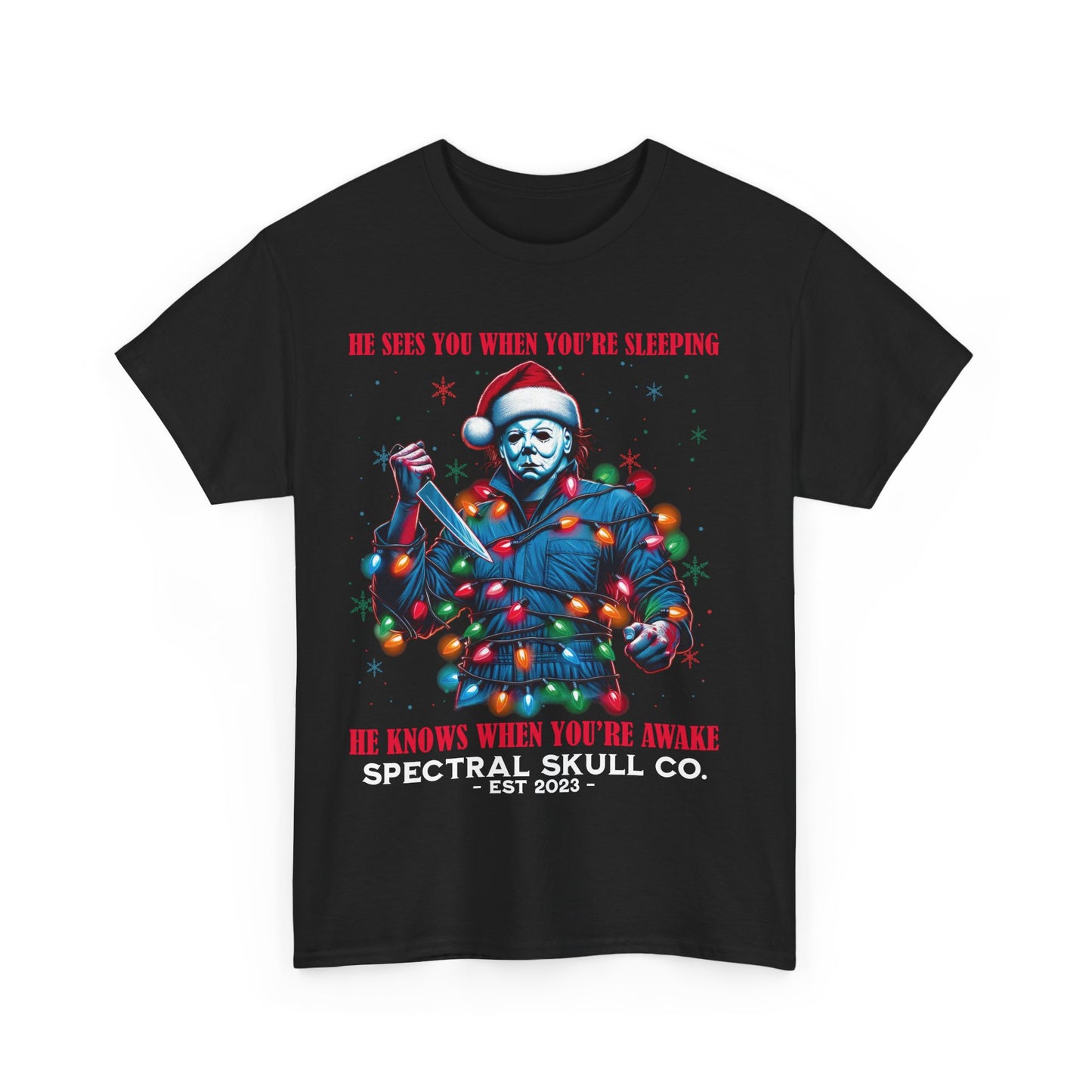 Michael in lights Christmas Horror T-shirt