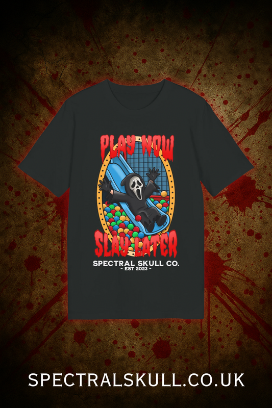 Play now, Slay later Ghostface Scream Tee Shirt