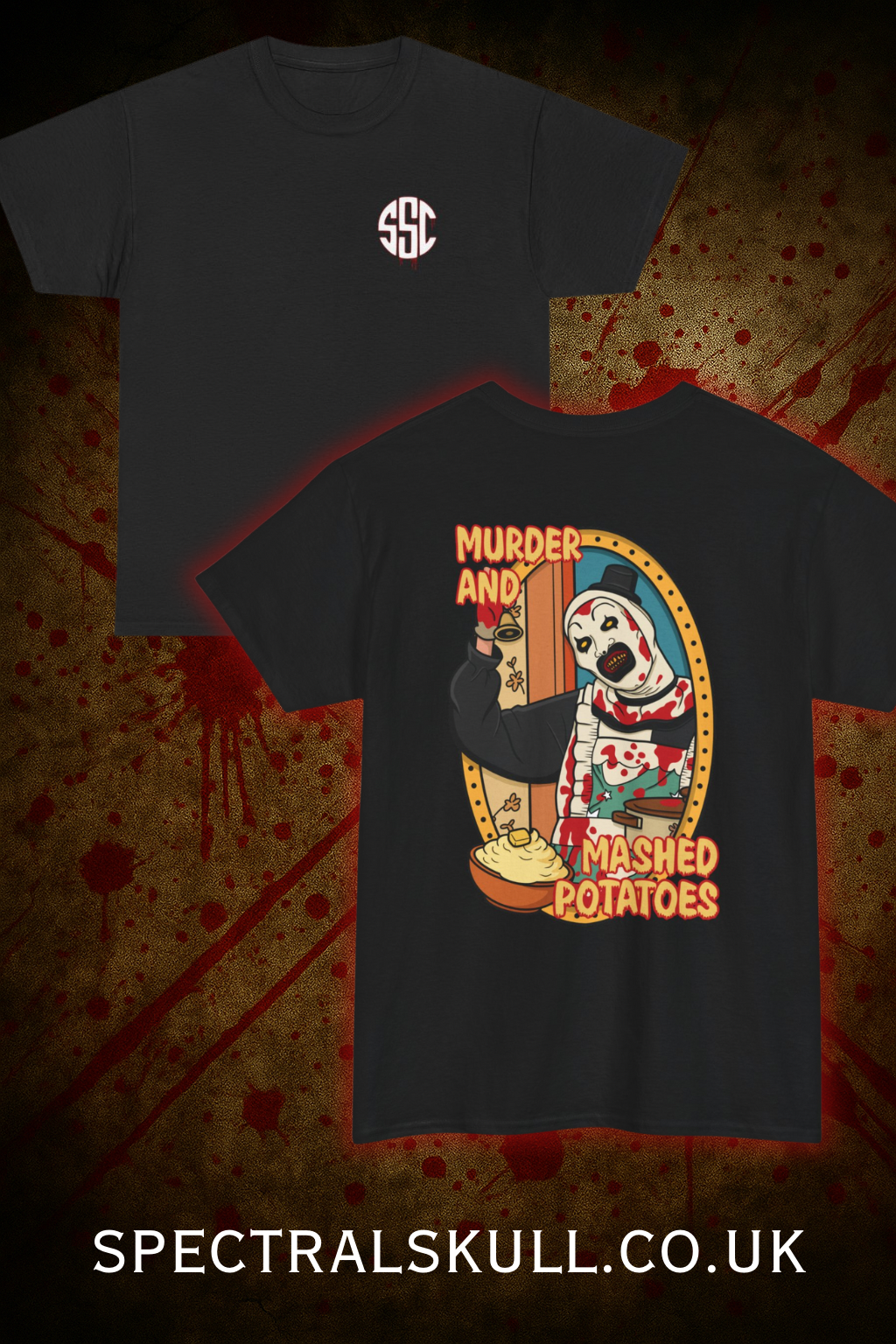 Horror Movie Unisex Tee - Art the Clown Terrifier Back Print