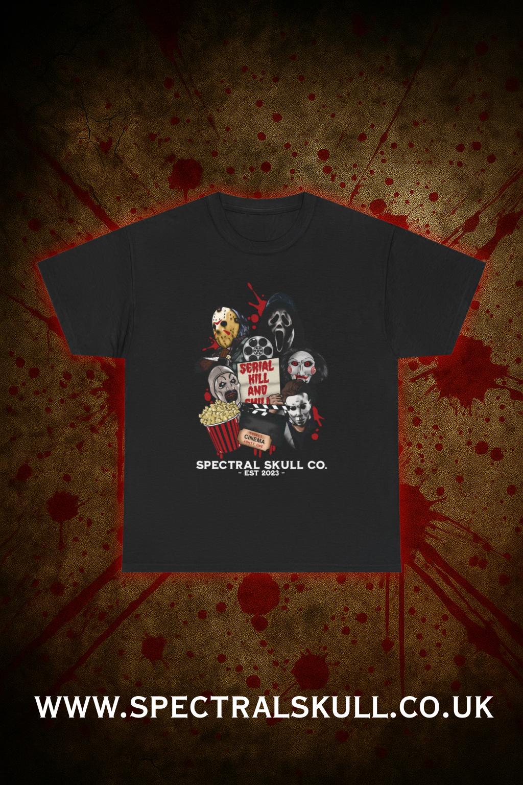 Horror Movie Villains Tee Serial Kill and Chill Design